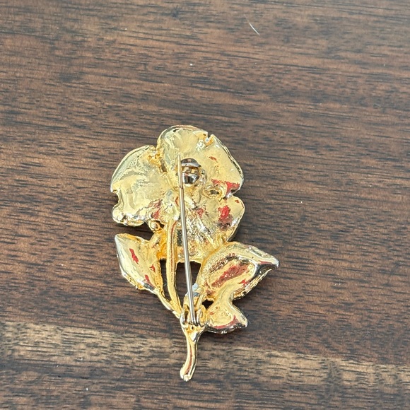 Vintage Gold and Silver Rose Brooch - Picture 3 of 3
